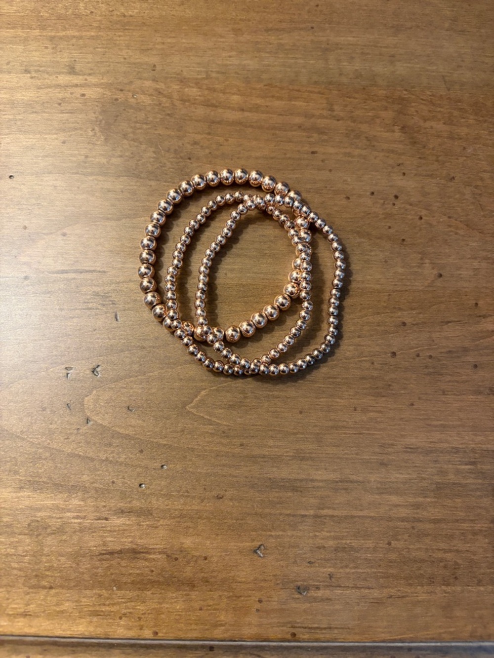 Amazon Rose Gold Beaded Stretch Bracelet Set